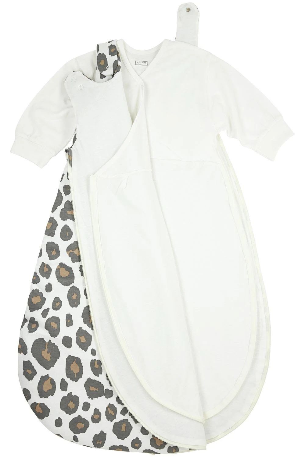 Meyco Gevoerde 2-Delige Baby Slaapzak Panter Antraciet/Wit/Bruin