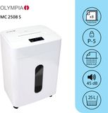 Olympia CC 2508 S Papierversnipperaar - Ultra stil - Micro Cut - Beveiligingsniveau P-5/DIN 66399 - 25 Liter - Incl. wielen - Thuis/ Kantoorgebruik - Wit