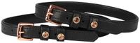 Horka Sporenriempjes Diamant Dubbelleer Black/Rose