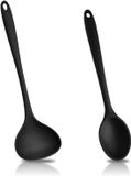 Allecto Plus - Cuillère à soupe en silicone - Noir - 3 pièces