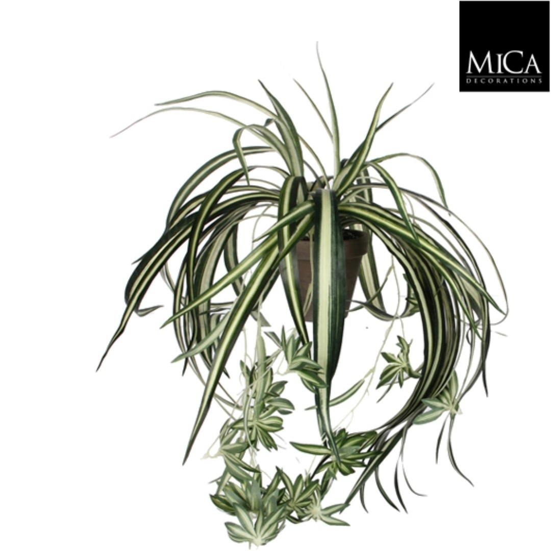 Mica Decorations chlorophytum groen in pot stan grijs d11,5 maat in cm: 45 x 45