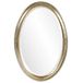 Howard Elliott Carlton Ovale Decoratieve Wandspiegel, Roestvrij Staal, Afgeschuinde Ovale Hangende Make-upspiegel voor Wanddecoratie, Hal, Slaapkamer, Woonkamer, 55,9 x 81,3 cm