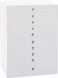 vidaXL Sieradendoos, 10 niveaus, met horlogehouder, wit, 29 x 20,5 x 40 cm