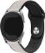 Strap-it bandje leer - leren / siliconen hybrid bandje geschikt voor Samsung Galaxy Watch 7 (40 & 44mm) / Galaxy Watch 6 (Classic) / Watch 5 / 5 Pro / Watch 4 / 4 Classic / Watch FE - horlogeband voor Galaxy Watch 4-5-6 alle varianten - Blanc
