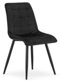 Leobert Chaise - Tweedelig - Fluweel, zwart / Poten: zwart