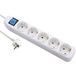 Electraline 59662 Stekkerdoos 5 voudig met Schakelaar, Kabel 1.5 M, 3G1.5mm, Meervoudige Stekkerdoos, Tafelstekkerdoos, Wit