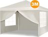 Happyment Tente de réception avec panneaux latéraux – Beige – 3x3 mètre