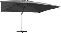 vidaXL Zweefparasol met LED en aluminium paal 400x300 cm antraciet