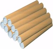 Merkloos Poster koker van karton - 10x - 330 x 40 mm - Bruin - Verzendkokers - Voor A4 formaat papier
