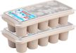 PLASTICFORTE bacs à glaçons - gros glaçons de 6.5 cm - 2x pièces - bacs avec couvercle de 10 compartiments - plastique - taupe