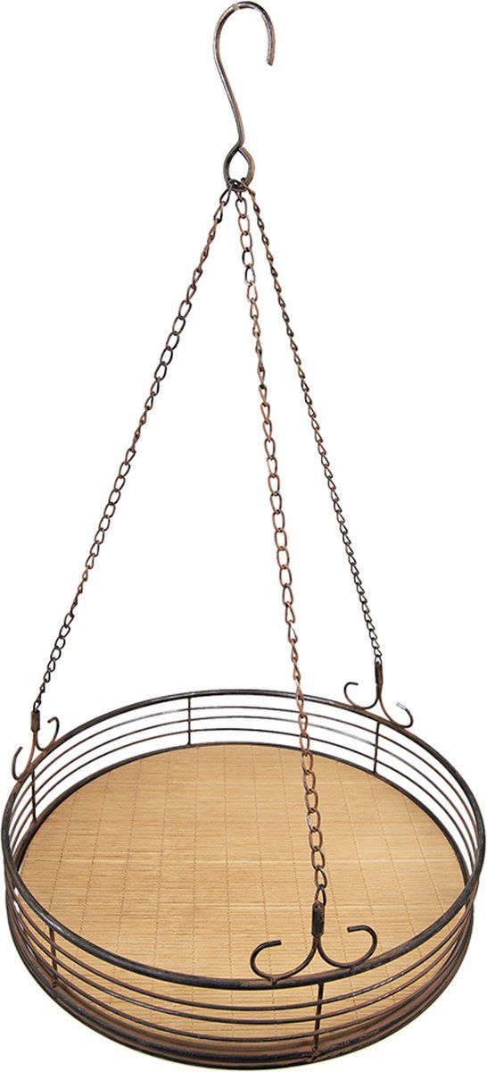 Clayre & Eef Plantenhanger Ø 41x8/70 cm Bruin Ijzer - 8717459914186