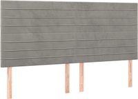 vidaXL Hoofdbord Lichtgrijs Fluweel 160x5x118/128 cm