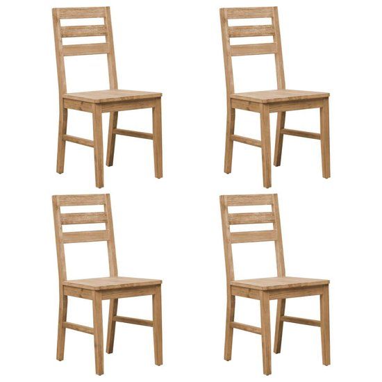 vidaXL Eetkamerstoelen 4 stuks massief acaciahout bruin