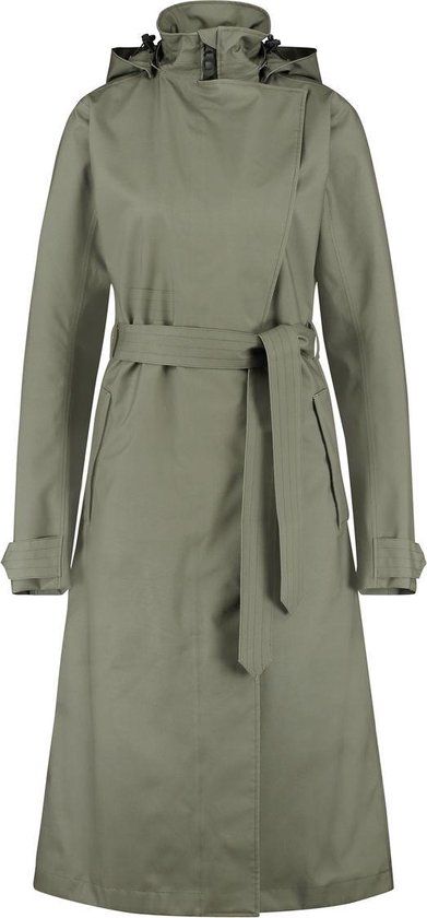 AGU Trench Coat Long Regenjas Urban Outdoor Dames - Groen - L