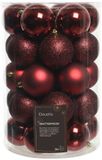 Merkloos / Sans marque Decoris Onbreekbare kerstballen ossenbloed in koker 34 st