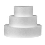 Merkloos Piepschuim taart - 3-laags - D20 x H15 cm - wit