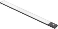 Emuca Kaus Black USB oplaadbare LED wandlamp met bewegingssensor, L600mm, Plastic en Aluminium, Zwart gelakt