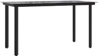 vidaXL Tuin Eettafel Staal en Gehard Glas Zwart 200x100x74cm