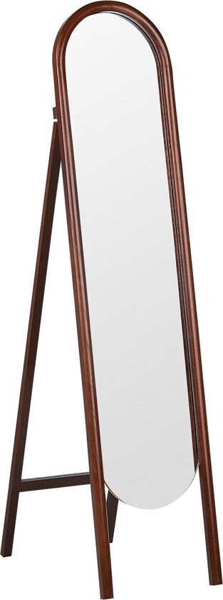 Beliani chelles - staande spiegel-donkere houtkleur-paulowniahout