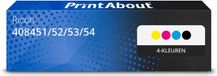 PrintAbout Huismerk Toner 408451/52/53/54 (M C240) 4-kleuren Multipack geschikt voor Ricoh
