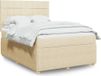 Prolenta Maison Exclusive - Boxspringbed met matras, crème kleur, 140x190 cm, gestoffeerd