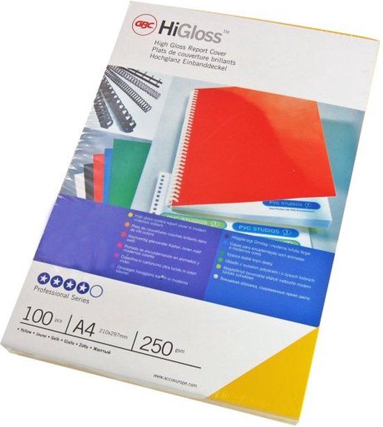 GBC Omslag A4 Highgloss 250 Gr. Rood (100)