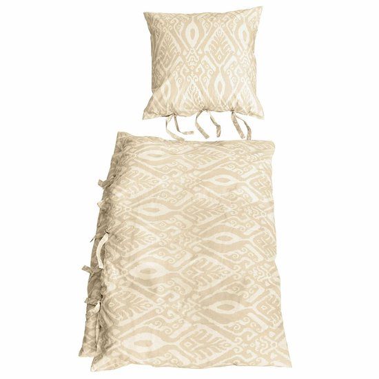 LOBERON Beddengoed Armidale wit/beige Katoen Eenpersoons 135x200 cm