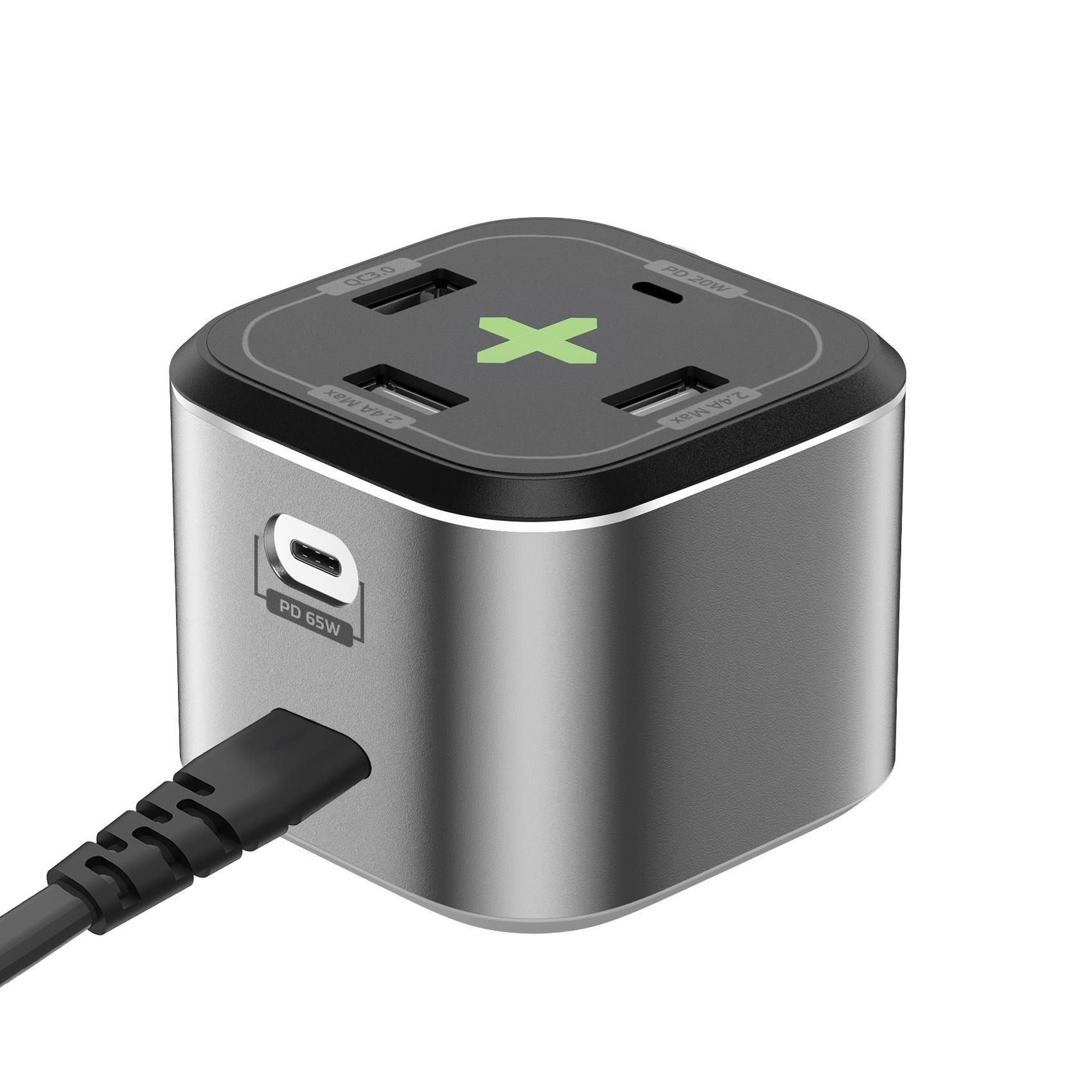 Celly PS2USBC65W 65W Power Station Oplader met 5 USB Poorten (2x USB-C) - Grijs