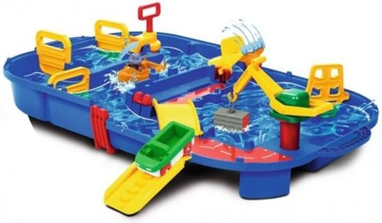 Aquaplay Slotenbox Waterbaan 25-delig Makkelijk afsluitbaar 85 x 65 cm Blauw - Vanaf 3 jaar