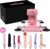 Reid Machine à sexe avec 8 Dildos pour stimulation anale, vaginale et clitoridienne - Machine à baiser étendue pour hommes et femmes - 8 jouets sexuels
