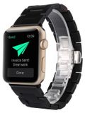 Wigento Vervangingsband van zwart hout in 20mm universele stijl, geschikt voor smartwatches