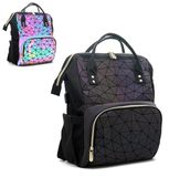 Omgoods - Sac à dos géométrique avec motif holographique pour femmes
