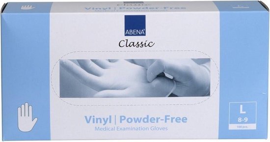 Abena Vinyl-Handschoenen Classic poedervrij Maat L transparant 100st