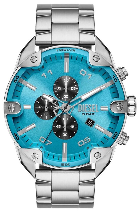 Diesel Spiked DZ4655 Horloge - Staal - Zilverkleurig - &#216; 49 mm