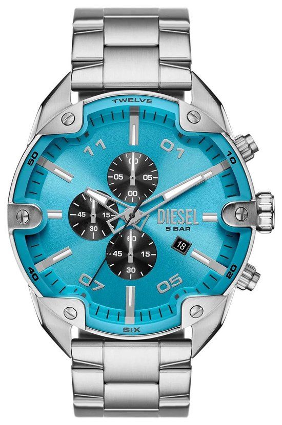 Diesel Spiked DZ4655 Herenhorloge Zilverkleurig - 49 mm