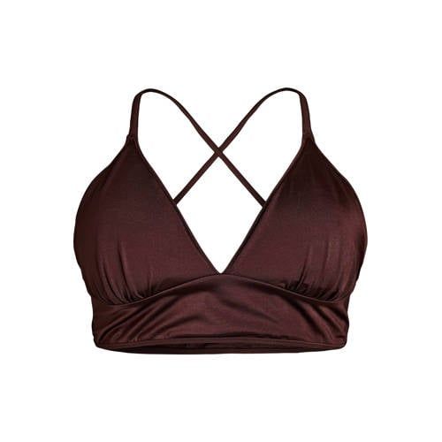 Zizzi Reversible Bikinitop SENYA Bruin/Lichtblauw