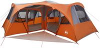 vidaXL Gezinstent met regenhoes, waterdicht, 6-persoons, Grijs en Oranje