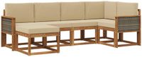 vidaXL - Buiten - bank - set - 6 - st - Natuurlijk - en - Beige - Polyester