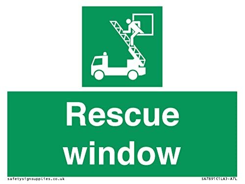 Viking Signs Rescue venster bord - 100x75mm - A7L