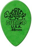 423R.88 Jim Dunlop Tortex Small Teardrop Plectrums - 0.88 mm - Green - Pack of 36