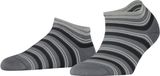 FALKE Smart Stripe kort gedessineerd katoen sneakersokken enkelsokken dames grijs - maat 39-42