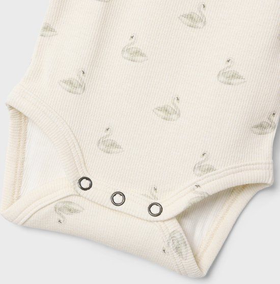 NAME IT NBFGAVO EKO LS SLIM BODY LIL NOOS - Baby - Bodies - Dierenprint - Pastel Parchment - Katoen/Lyocell/Elastaan