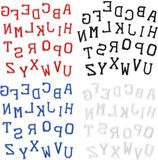 Merkloos Set van 104 Strijkletters, 5 cm Hoofdletters A-Z, Geborduurde Strijkpatches voor Kleding, Tassen, Hoeden en Rugzakken in Blanc, Noir, Rouge et Bleu