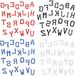 Merkloos Set van 104 Strijkletters, 5 cm Hoofdletters A-Z, Geborduurde Strijkpatches voor Kleding, Tassen, Hoeden en Rugzakken in Blanc, Noir, Rouge et Bleu