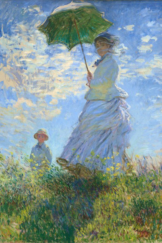 karo-art Canvas Poster - Woman with parasol, 1875 Claude Monet painting - 50x75cm - Modern Style