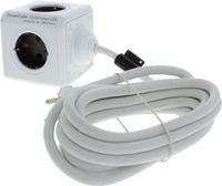 DesignNest Differnz Powercube Stekkerdoos - 4-voudig - 2 x USB - 3m - Grijs