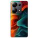 Maniacase Coque Pour Xiaomi Redmi Note 13 Pro 4G Texture abstraite orange et bleu