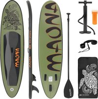 ecd germany Maona Stand Up Paddle Board - 308x76x10 cm - Olive - Inflatable SUP with Pump and Carry Bag