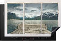 Merkloos KitchenYeah® Inductie beschermer 81x52 cm - Doorkijk - Steiger - Water - Inductie beschermer - Inductiemat - Inductieplaat mat