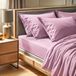 Merkloos / Sans marque Asir Premium Ranforce Double Hoeslaken (140 x 190 + 30 cm) - 100% katoen, 155 Thread Count, Dusty Rose